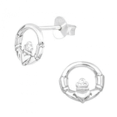 CLADDAGH - 925 STERLING SILVER PLAIN EAR STUDS