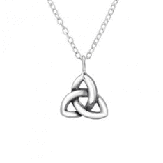 TRIANGULAR CELTIC KNOT - 925 STERLING SILVER PLAIN NECKLACE