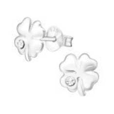 Clover - 925 Sterling Silver Crystal Ear Studs 239